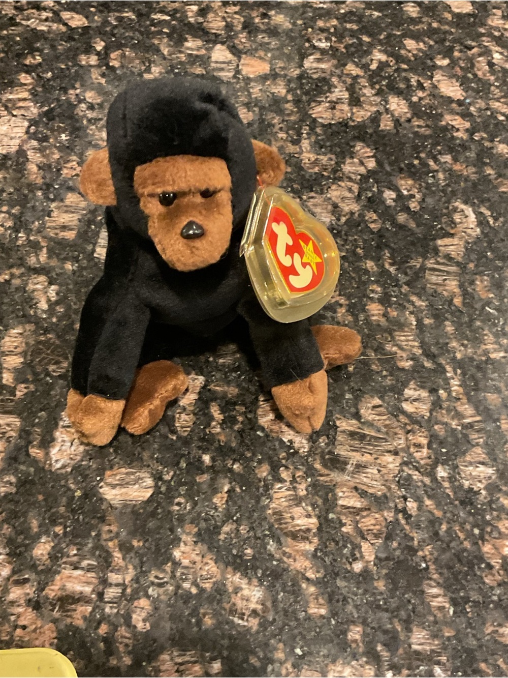 TY Beanie Babies Black & Brown Monkey Plush Toy